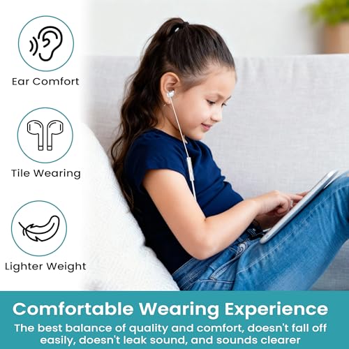 TRON Wired Headphone with Aux & Type-C & L Connector, Microphone, Noise-Isolating, (Earbuds with USB-C and Mic- Carrying case Included TR72) - style: Earbuds with USB-C and Mic- carrying case included TR72