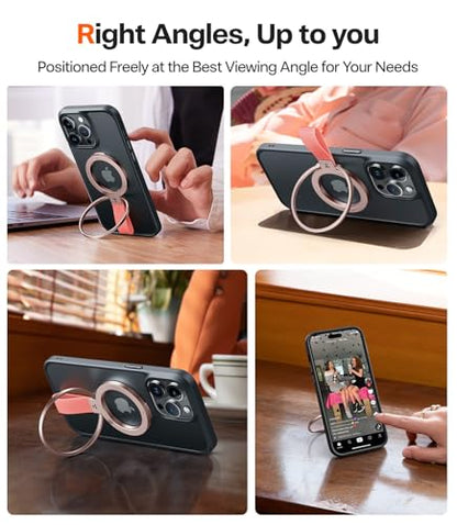 TORRAS (Gen6.0) Magnetic Phone Grip Ring Holder Kickstand, Rose Gold - color: Rose Gold w/ Braided Nylon Strap