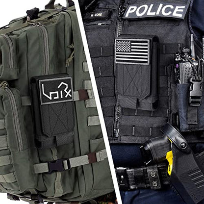 Urvoix MOLLE Cell Phone Pouch, Tactical Belt Phone Holster with Patches | Heavy Duty Case Fits MOLLE Backpacks, Vests & Gear for Outdoor EDC, Nylon Phone Bag for iPhone 17 16 15 14 13 12 Pro Max - color: w/ Patch