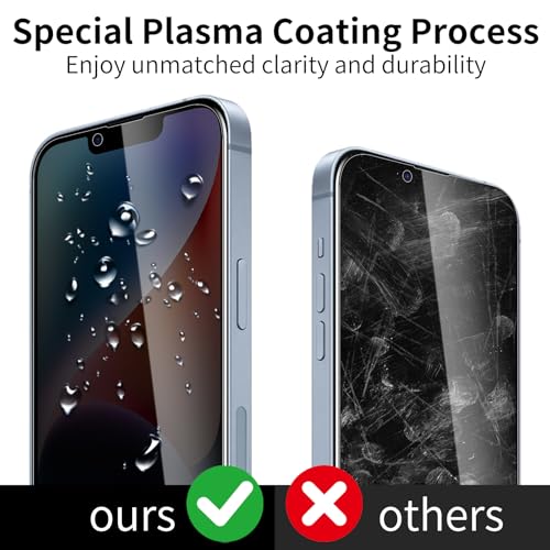 3 Pack Privacy Screen Protector for iPhone 14 Plus/13 Pro Max, 9H Hardness Double Shatterproof Anti-Spy Tempered Glass Film, Easy Installation, Case-Friendly - size: iPhone 14 Plus/13 Pro Max