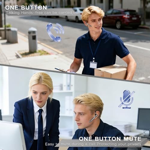 Bluetooth Headset, 100Hrs Bluetooth Earpiece