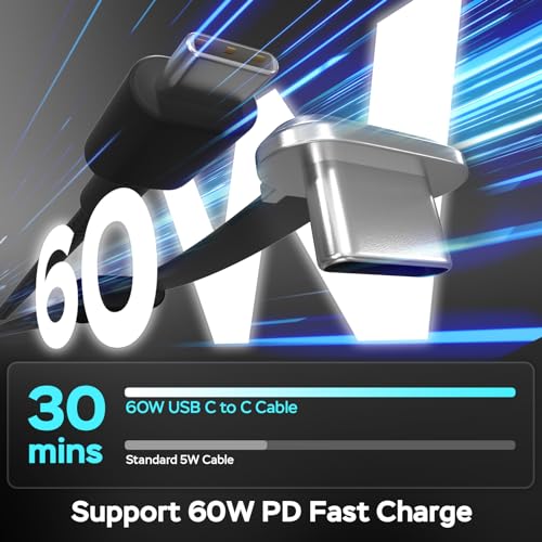 Right Angle USB C Cable 10ft, USB C 90 Degree Cable 60W Fast Charging - size: 10ft