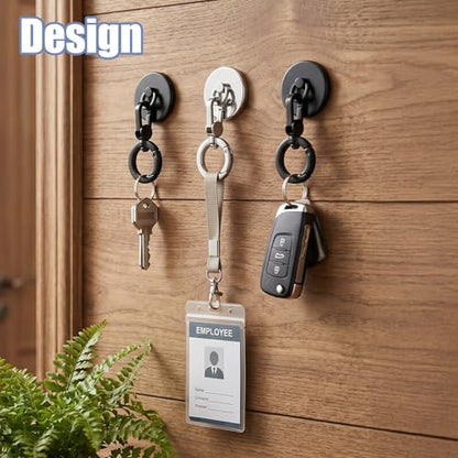 2 Pack Metal Phone Tether with Spring Ring, Universal Phone Lanyard Pad, Cellphone Holder Tab, 360° Rotatable Spring Ring Holder, Strap Replacement Patch for CellPhone (Silver & Black)