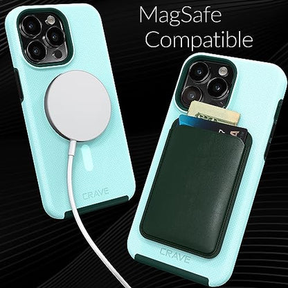 Crave Dual Guard for iPhone 15 Pro Max Case, Compatible with MagSafe Shockproof Protection Dual Layer Case for Apple iPhone 15 Pro Max (6.7") - Aqua - color: Aqua