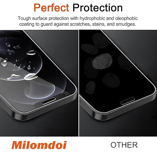 Milomdoi Screen Protector for Apple iPhone 12 Pro Max, Tempered Glass - size: iPhone 12 Pro Max 6.7 inch