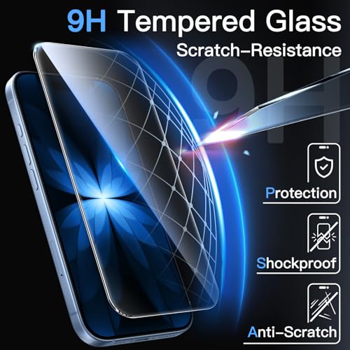 JETech Screen Protector for iPhone 17, 3-Pack | 9H Tempered Glass, HD Clear, Anti-Scratch Protection, Easy Installation Tool - size: iPhone 17