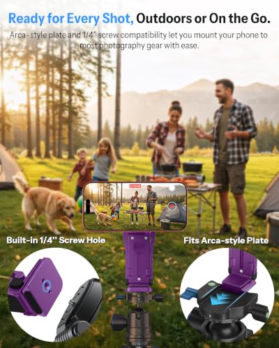 OMOTON TP02-Pro 5 in 1 Magnetic Phone Holder for Vlogging Essentials Purple - color: Purple