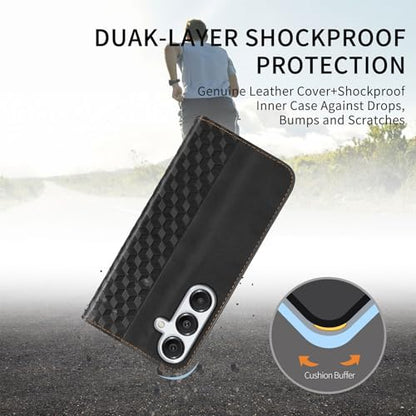 Wallet Case for Samsung Galaxy S25 FE 5G - PU Leather Flip Cover with Card Holder Slots, Strong Magnetic Folio Kickstand Phone Case, Black - color: Black, size: Samsung Galaxy S25 FE 6.7"