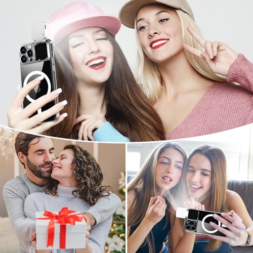 Magnetic Case for iPhone 13 Pro Max Case with LED Built-in Light-Up Selfie Light Rechargeable for TIK Tok/Stream/Makeup/Live/Video- Selfie (2 Models, 3 Level Brightness) Crystal Clear - size: Magnetic Case for iPhone 13 Pro Max