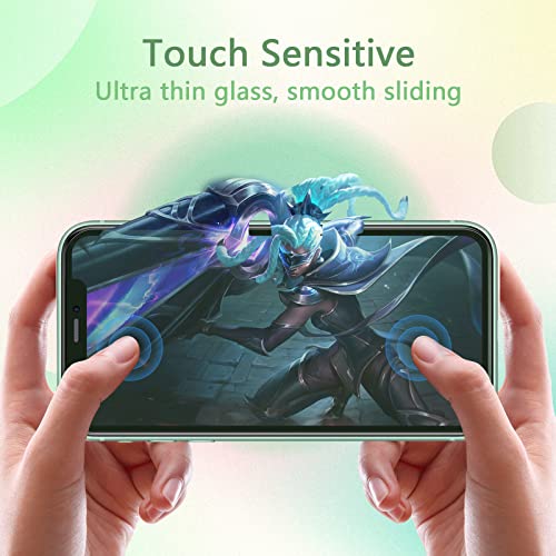 [3 Pack] for iPhone 11/XR Privacy Green Screen Protector, Anti Blue Light Eye Protection Anti Spy 9H Tempered Glass, No Bubble - size: iPhone 11/XR