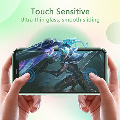 [3 Pack] for iPhone 11/XR Privacy Green Screen Protector, Anti Blue Light Eye Protection Anti Spy 9H Tempered Glass, No Bubble - size: iPhone 11/XR