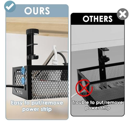 Cable Management, 25'' Cable Management Under Desk, Cable Tray - color: Black, size: 25'' (1 Pack)