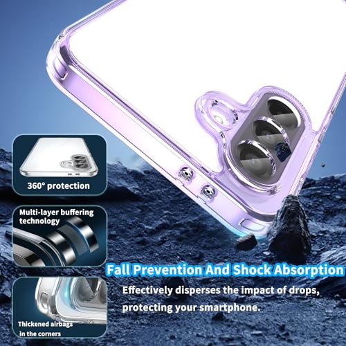 for Samsung Galaxy A36 5G TPU Phone Case (Transparent Purple) | Transparent TPU Smartphone Case, Anti-Fingerprint, Shockproof, Ultra-Thin Durable Protective Cover for Samsung Galaxy A36 - color: Translucent purple