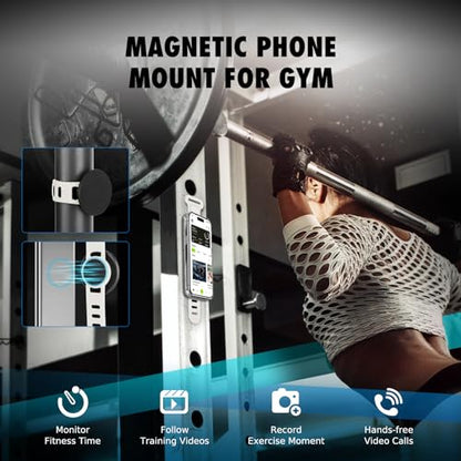 Stroller Phone Holder Magnetic Phone Mount for Home Fitness Bike - color: White