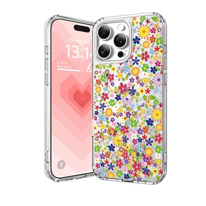 IAIYOXI Clear Case for iPhone 16 Pro, [Crystal Clear Military-Grade Drop Protection], Non-Yellowing, Slim Lightweight Transparent TPU Bumper Phone Case Cover Design - Numerous Flowers - color: Numerous Flowers, size: iPhone 16 Pro