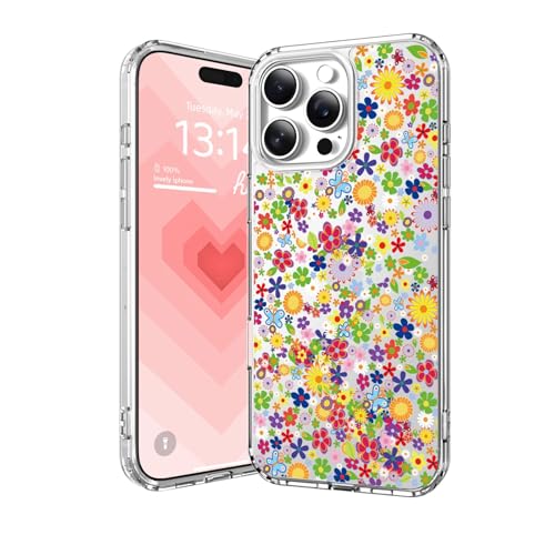 IAIYOXI Clear Case for iPhone 16 Pro, [Crystal Clear Military-Grade Drop Protection], Non-Yellowing, Slim Lightweight Transparent TPU Bumper Phone Case Cover Design - Numerous Flowers - color: Numerous Flowers, size: iPhone 16 Pro