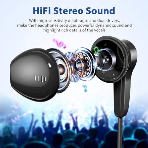 APETOO USB C Headphones Magnetic Wired Earbuds iPhone 18 Pro 17 16 15 Black - color: Black