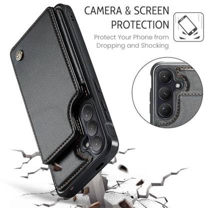 Kowauri for Samsung Galaxy S26 Case, PU Leather Wallet Case for Women Men with RFID Blocking Card Holder Slot Magnetic Closure Shockproof Protective Phone Cover for Samsung Galaxy S26 (Black) - color: Black
