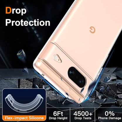 Silicone Clear for Google Pixel 8 Case,Ultra Thin with Comfort Grip | Soft Slim-Fit TPU Pixel 8 Phone Cover,Non-Slip,Shockproof Protection,Scrath-Resistant - size: Pixel 8 case