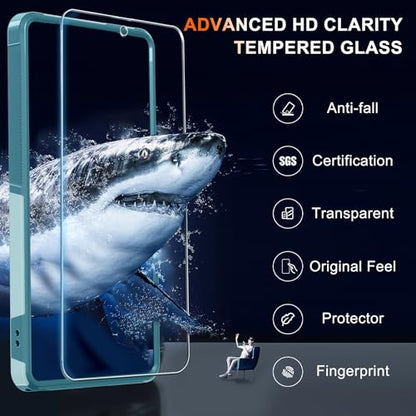 for Moto G 5G 2025 Case, Full Body Heavy Duty Rugged Shockproof Protective Phone Cover with Lanyard Strap, Tempered Glass Screen Protector, Mint Green | with Tempered Glass Screen Protector+Lanyard Strap,Rugged Shockproof Protective Phone Case - color: Mi