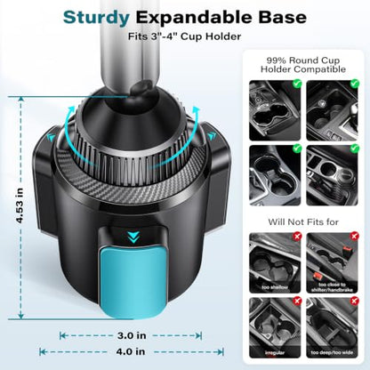 EXELIQ Magnetic Cup Holder Phone Cradle for Magsafe, Flexible Tri-Pivot Arm - size: N54