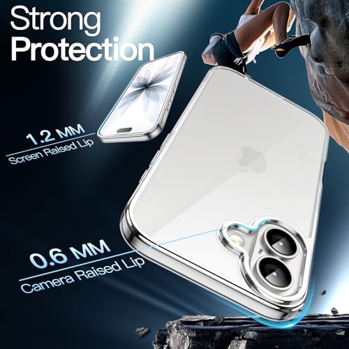 JETech Case for iPhone 17 6.3-Inch, Non-Yellowing Shockproof Phone Bumper Cover, Anti-Scratch Clear Back (Clear) - color: Clear, size: iPhone 17