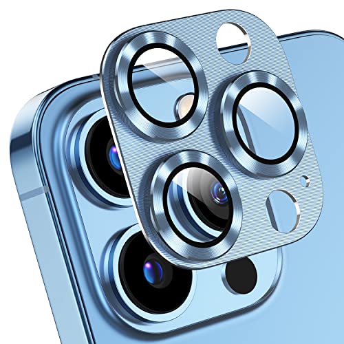 Korecase [2 Pack] for iPhone 13 Pro Max/iPhone 13 Pro Camera Lens Protector Tempered Glass Camera Cover,Strong Adhesion Rear Camera Lens Case Friendly for iPhone 13Pro /iPhone 13 ProMax,Sierra Blue - color: Sierra Blue