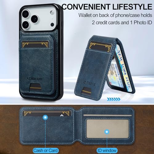 L3 2 in 1 Detachable Leather Wallet and Phone Cases Compatible with iPhone 17 Pro Max Case with Card Holder RFID Blocking, Compatible with Magsafe Charging 6.9 Kickstand (Blue, IP 17 Pro Max) - color: Blue, size: 6.9