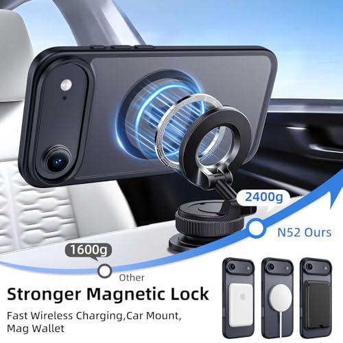 Magnetic for iPhone Air Wallet Case with Card Holder Black | Compatible with MagSafe, Shockproof Phone Cover with Detachable RFID Blocking Card Slot, Black - color: Black, size: iPhone Air