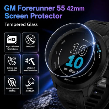 6-Pack HD Tempered Glass Screen Protector for Garmin Forerunner 55 - size: For Garmin Forerunner 55 1.65 Inch