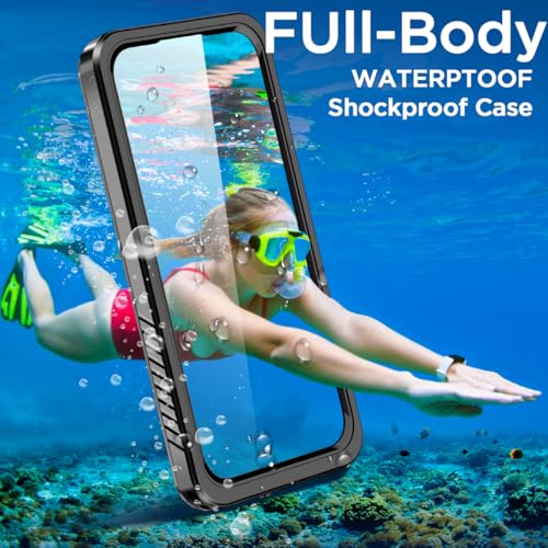 AICase for Samsung Galaxy S25 Edge Case Waterproof, Clear Water Proof Shockproof Snowproof Dustproof Full Body Rugged Transparent Underwater Phone Case with Lanyard Built-in Screen Protector - size: Galaxy S25 Edge