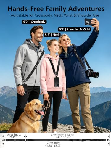 Cell Phone Lanyard Crossbody Built 3 Hooks & Anti-Slip Wrist Strap - color: Gold, size: Small: Width 0.79''/Length 35.54'' – 69.93''
