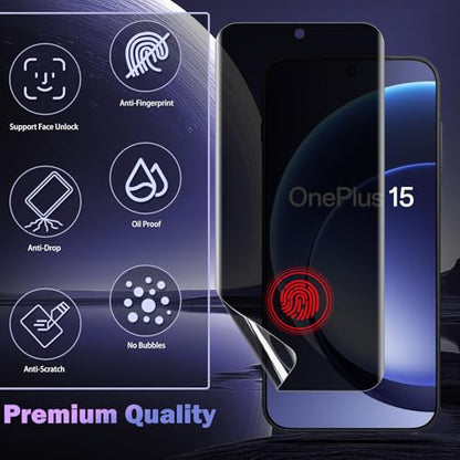 For One Plus 15 5G Privacy Screen Protector (2 Pack) - size: One Plus 15 5G 2P
