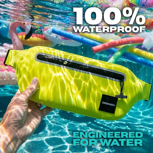 DRENCH Waterproof Waist Pack Bundle – Blue + Yellow, 2 Waterproof Fanny Packs + 2 Floating Phone Pouches, IPX8 Waterproof Dry Bags for Lake, Beach, Boating & Travel