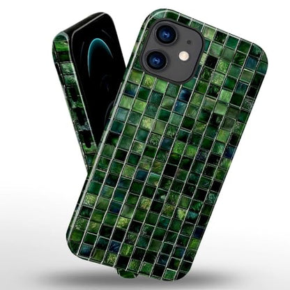DJSOK Compatible with iPhone 11,Glossy PC Anti-Scratch Shockproof Case - Aesthetic Toned Tiles Green Glass - color: Aesthetic Toned Tiles Green Glass, size: iPhone 11