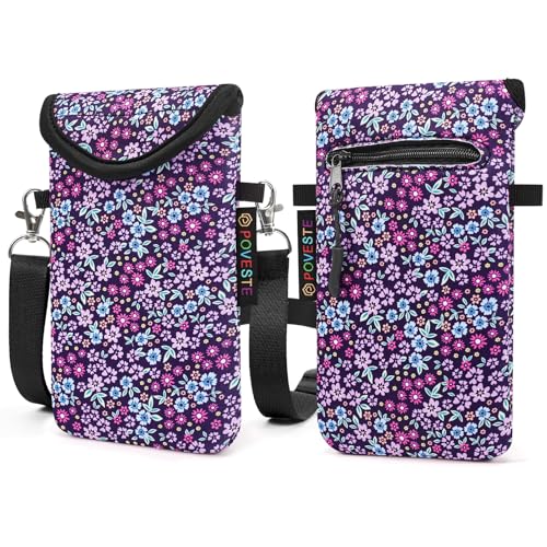 Flap Closure Secure Cell Phone Bag with Card Pocket for iPhone & Samsung - color: Garden World