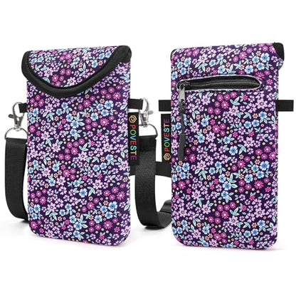 Flap Closure Secure Cell Phone Bag with Card Pocket for iPhone & Samsung - color: Garden World