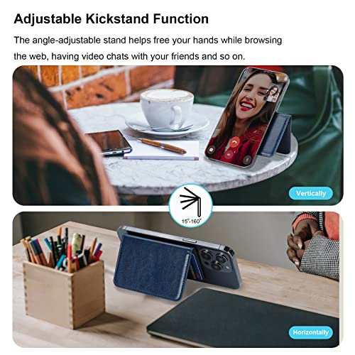 Bocasal for MagSafe Card Wallet for iPhone, Blue - color: Blue