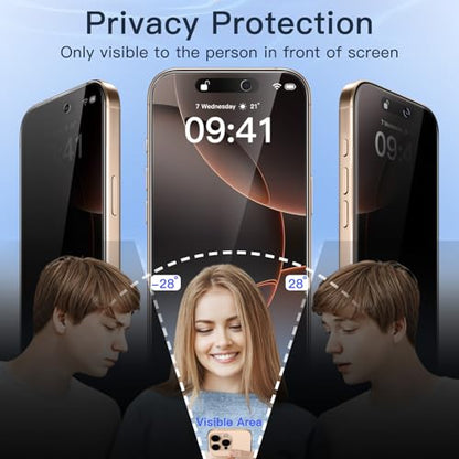 JETech Privacy Screen Protector for iPhone 16 Pro Max, 2-Pack - size: iPhone 16 Pro Max