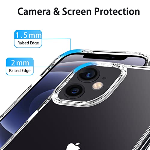 JJGoo Compatiable with iPhone 12 Mini Case Clear, Transparent Shockproof Phone Case for iPhone 12 Mini, Slim Anti-Scratch Hard PC Back Protective Cover Bumper - size: for iPhone 12 Mini