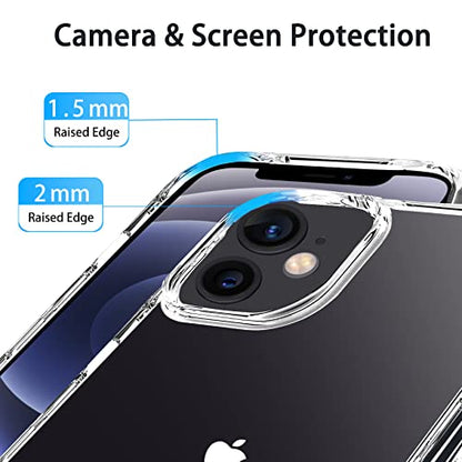 JJGoo Compatiable with iPhone 12 Mini Case Clear, Transparent Shockproof Phone Case for iPhone 12 Mini, Slim Anti-Scratch Hard PC Back Protective Cover Bumper - size: for iPhone 12 Mini