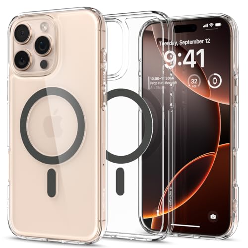 Spigen for iPhone 16 Pro Case, Ultra Hybrid MagFit [Anti-Yellowing] [Compatible with Magsafe] - Clear Graphite - color: Clear Graphite, size: iPhone 16 Pro