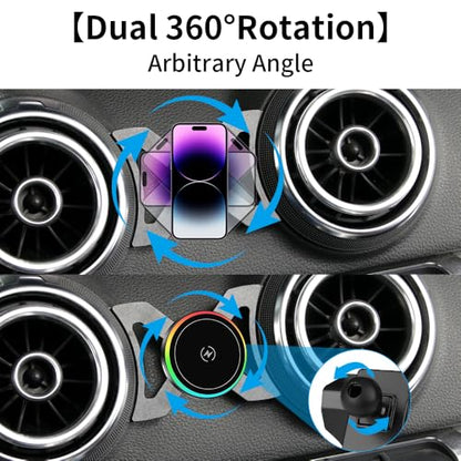 Car Magnetic Phone Mount for Audi A3 S3 RS3 2014 2015 2016 2017 2018 2019 2020 Auto Interior Accessories Best Cellphone Holder Fast 15W Wireless Charger Cell Phones Charging Screen Stand