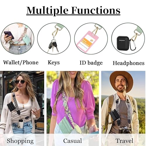 Crossbody Body Phone Holder for Women, New Phone Strap with Zippered Pouch, Adjustable Crossbody Strap - color: Coffee