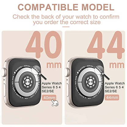 for Apple Watch Screen Protector 40mm SE Series 6/5/4, Tempered Glass 𝐇𝐢𝐝𝐞 𝐒𝐜𝐫𝐚𝐭𝐜𝐡𝐞𝐬 Full Coverage Bubble Free HD Film for iWatch 40mm Accessories - 2 Pack - size: 40mm