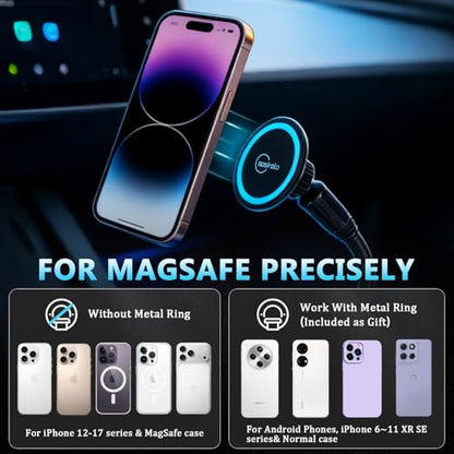 Cup Holder Phone Holder for Car, Car Phone Mount for Magsafe - color: Blue