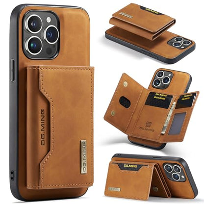 Leather Wallet Phone Cases Compatible with iPhone 15 Pro Case with Card Holder Men 6.1'' 2 in 1 Detachable Back Cover (Brown, IP 15 Pro) - color: Brown, size: IP 15 Pro