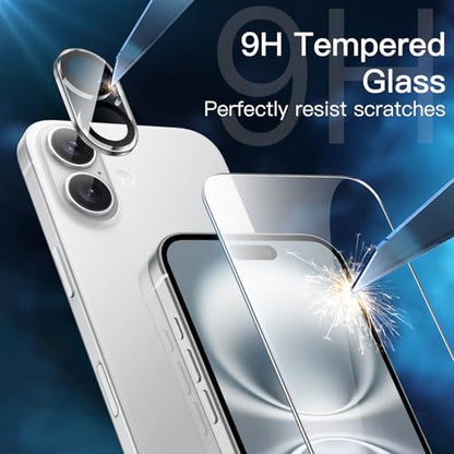 JETech Screen Protector for iPhone 16, 2+2 Pack - size: iPhone 16