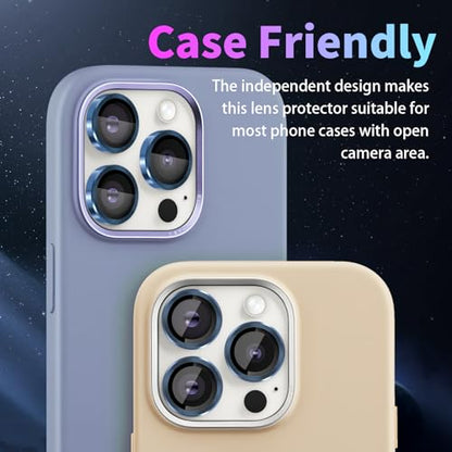 Camera Lens Protector for iPhone 15 Pro/15 Pro Max, Dark Blue - color: Dark Blue