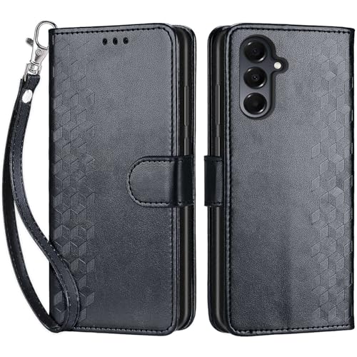 Wallet Case for Samsung Galaxy A16 5G, Black Cube | Women Flip Folio Cover, Embossed PU Leather, Stand, Credit Card Holders Slots, Wrist Strap - color: 1